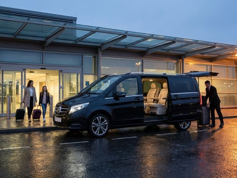 Mercedes V-Class airport transfer UK family chauffeur service arrivals