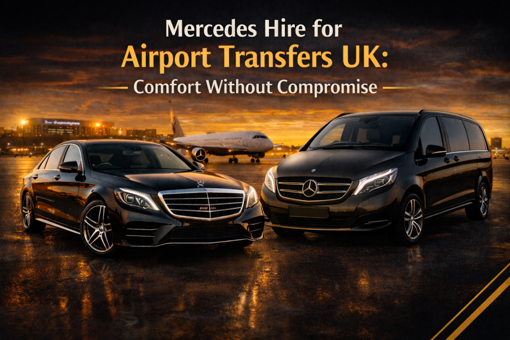 Mercedes airport transfers UK with luxury S-Class and V-Class chauffeur service