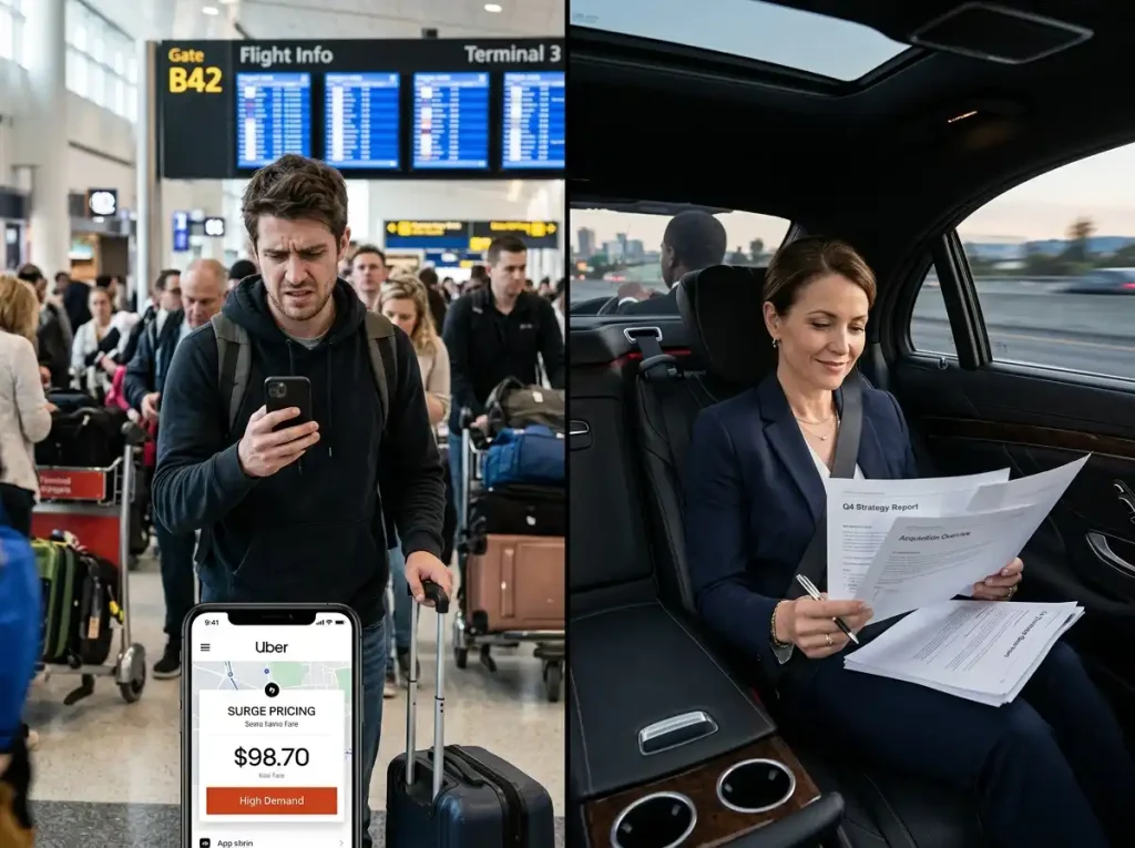 Chauffeur versus Uber surge pricing comparison UK